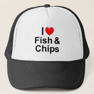 Casquette J'aime des poissons et des puces (de coeur)