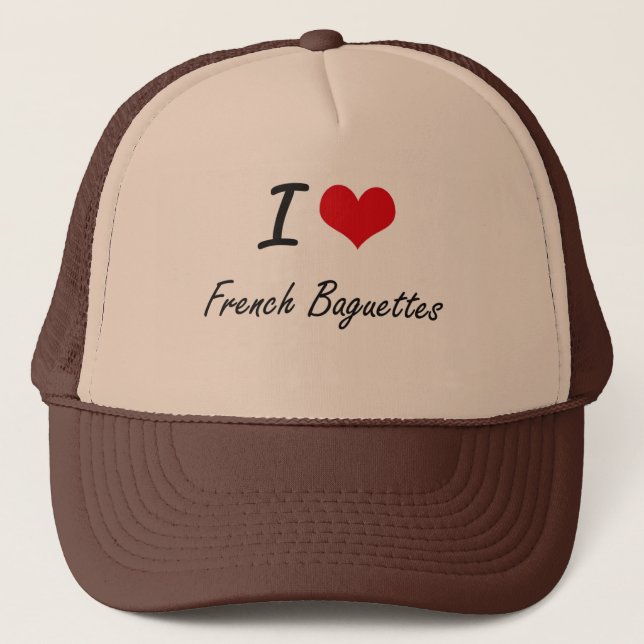 Casquette J'aime la conception artistique de baguettes (Devant)
