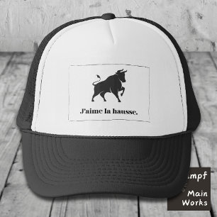 Casquette J'aime la Hausse. Le marché Stock