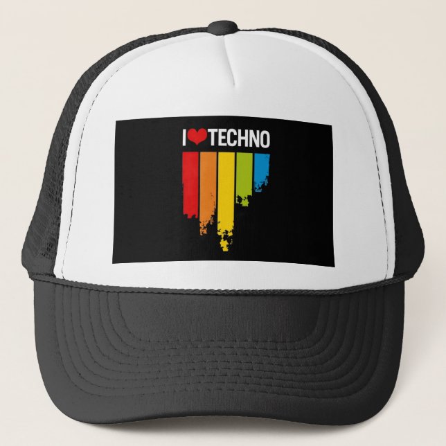 Casquette J'aime la musique de techno (Devant)
