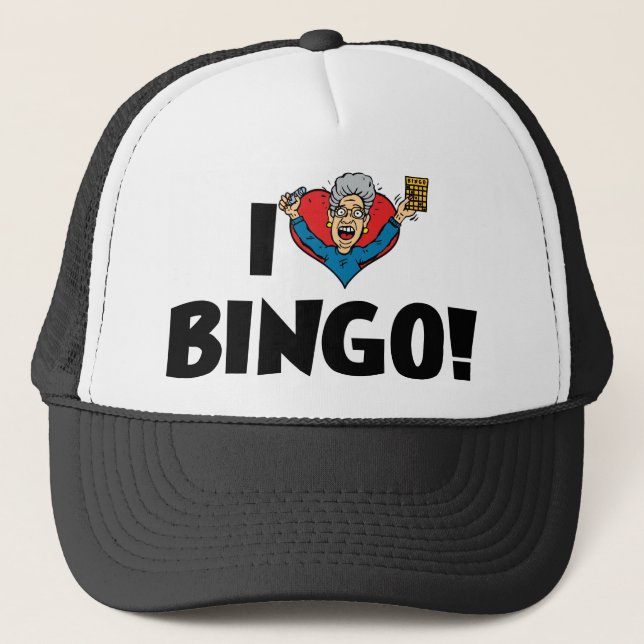 Casquette J'Aime Le Bingo Coeur ! - Amateurs de bingo (Devant)