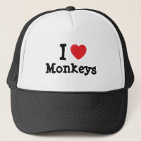 J'aime le coeur des singes personnalisé