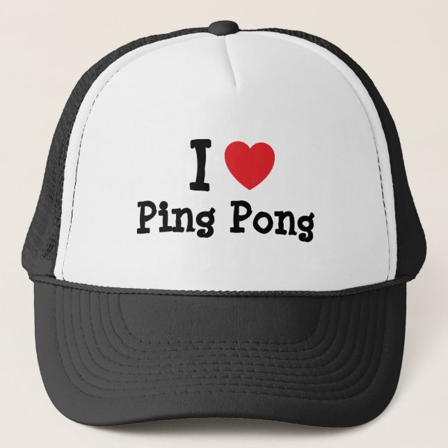 Casquette J'aime le coeur Ping Pong personnalisé (Devant)