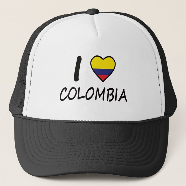 Casquette J'aime le drapeau colombien (Devant)