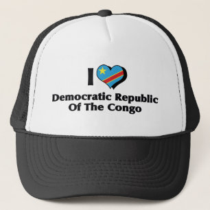 Casquette J'aime le drapeau de la République démocratique du