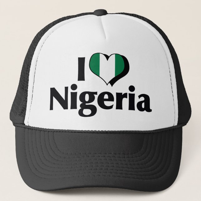 Casquette J'aime le drapeau du Nigeria (Devant)