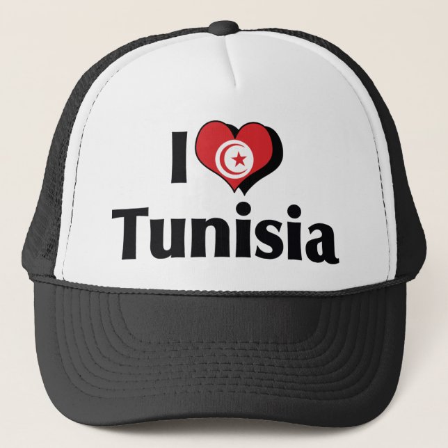 Casquette J'aime le drapeau tunisien (Devant)