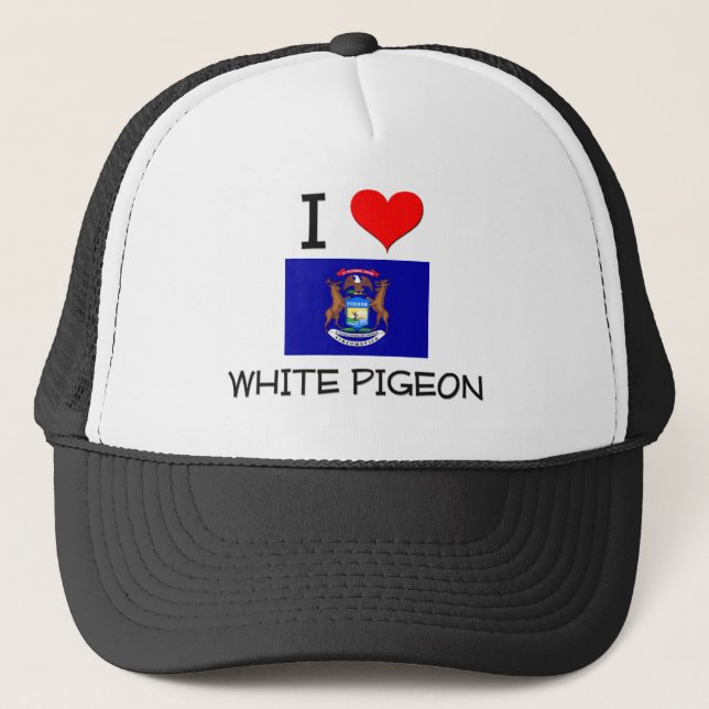 Casquette J'aime le pigeon blanc Michigan (Devant)