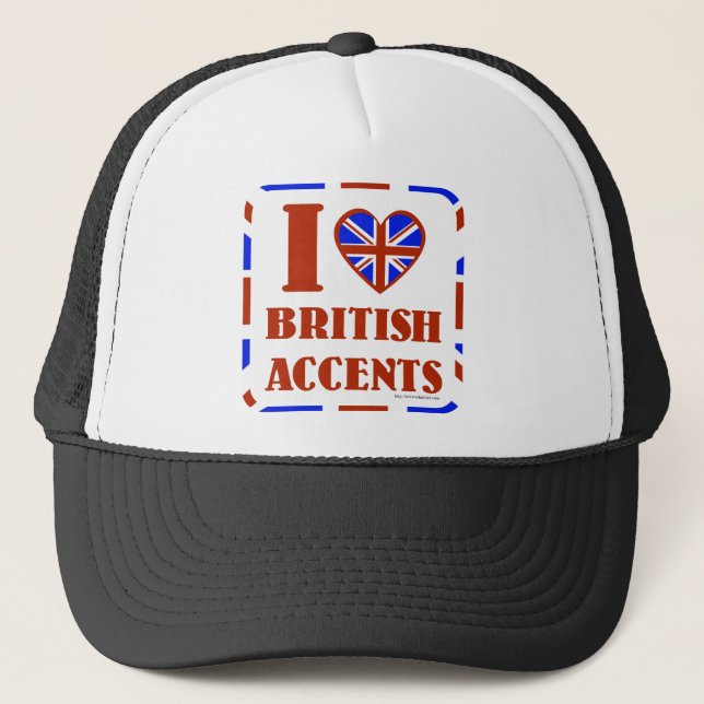 Casquette J'aime les accents britanniques (Devant)