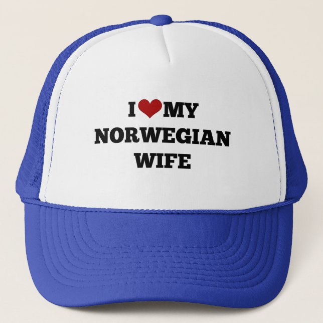 Casquette J'Aime Ma Femme Norvégienne (Devant)