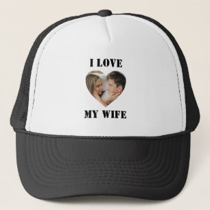 Casquette J'aime ma femme Photo personnalisée cœur