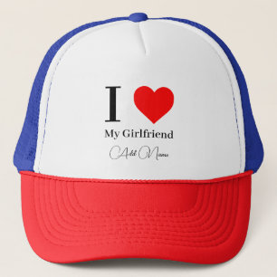 Casquette J'aime ma petite amie et le coeur rouge Personnali