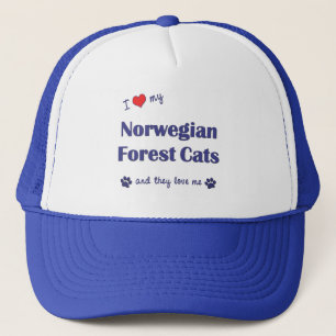 Casquette J'aime mes chats norvégiens de forêt (les chats