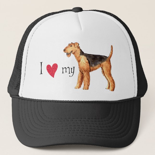 Casquette J'aime mon Airedale (Devant)