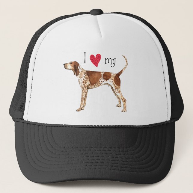 Casquette J'aime mon American English Coonhound (Devant)