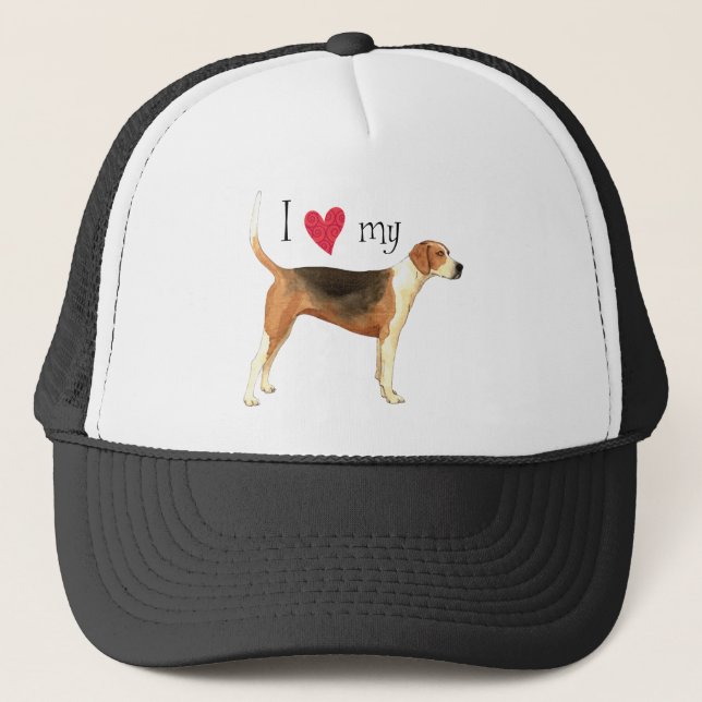 Casquette J'aime mon American Foxhound (Devant)
