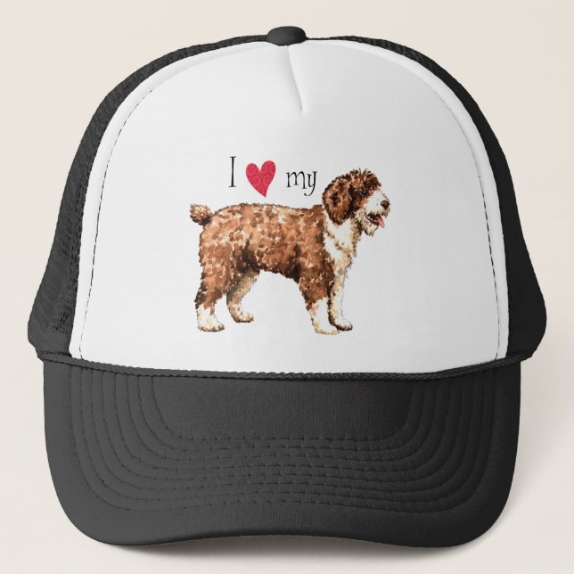 Casquette J'aime mon chien d'eau espagnol (Devant)