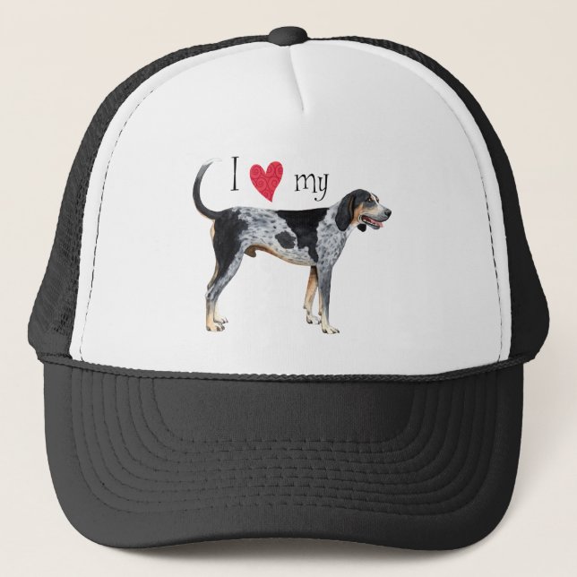 Casquette J'aime mon Coonhound de Bluetick (Devant)