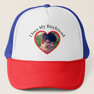 Casquette J'aime mon petit ami Photo et texte personnalisés