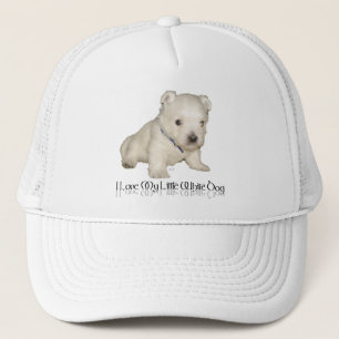 Casquette J'Aime Mon Petit Chien Blanc - Chien De Chien West