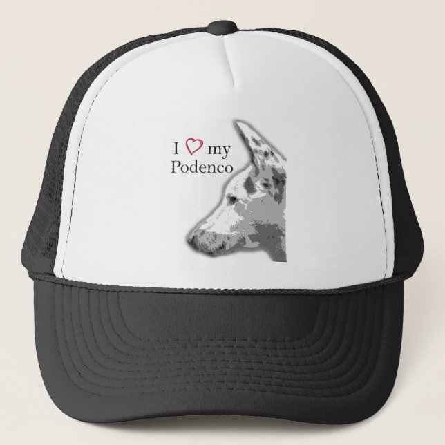 Casquette j'aime mon podenco (Devant)