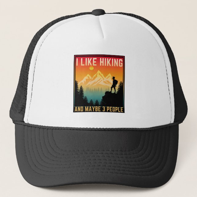 Casquette J'Aime Randonnée Et Peut-Être 3 Personnes (Devant)