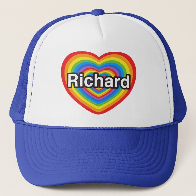 Casquette J'aime Richard. Je t'aime Richard. Cœur (Devant)