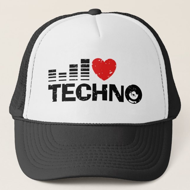 Casquette J'aime Techno (Devant)