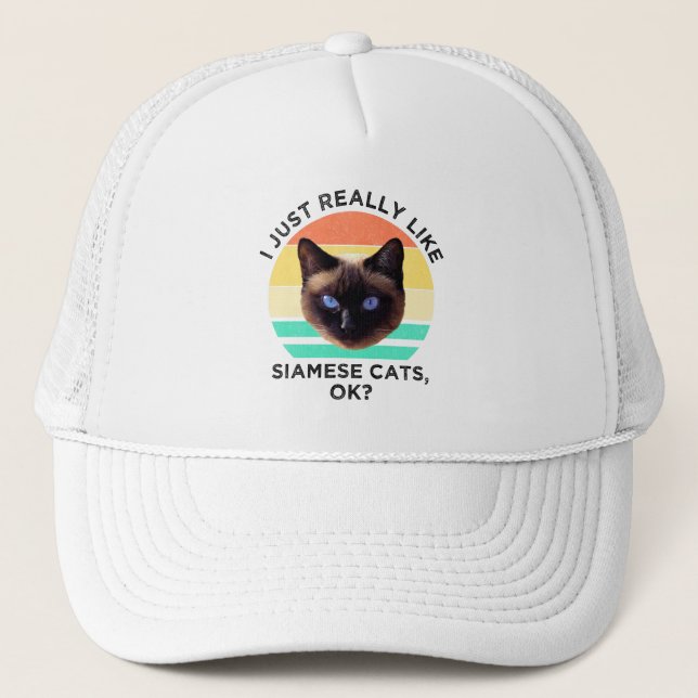 Casquette J'Aime Vraiment Les Chats Siamois, D'Accord ? (Devant)