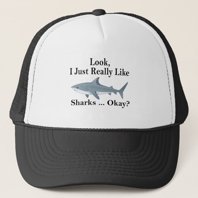 Casquette J'Aime Vraiment Les Requins D'Accord ? Requin drôl (Devant)