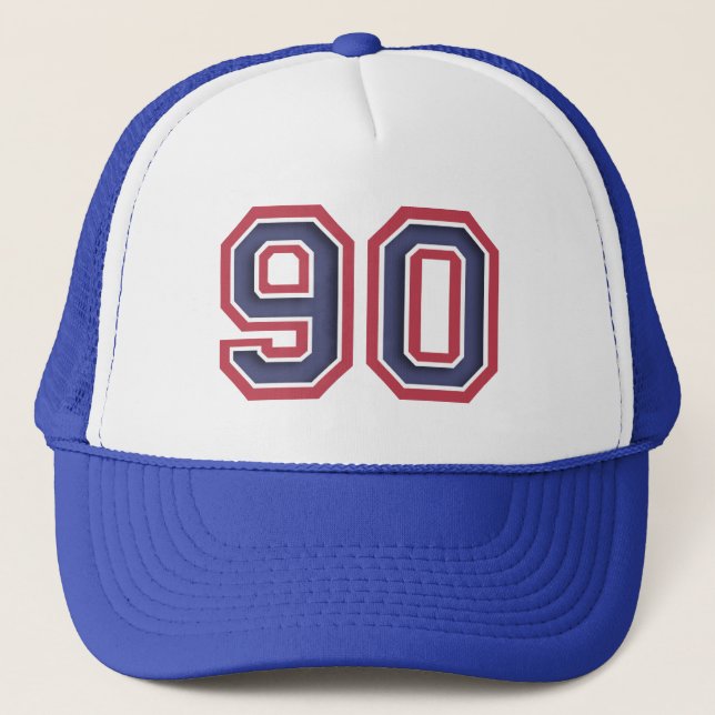 Casquette Jalon 90e Anniversaire Trucker de fête Chapeau (Devant)