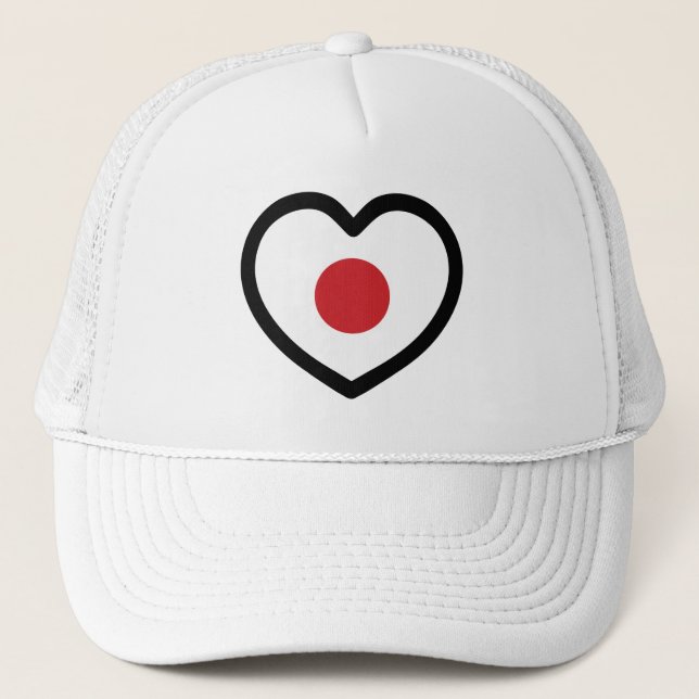Casquette Japon | Coeur du drapeau japonais (Devant)