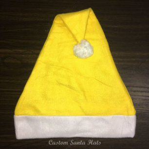 Casquette jaune de Père Noël d'ouatine