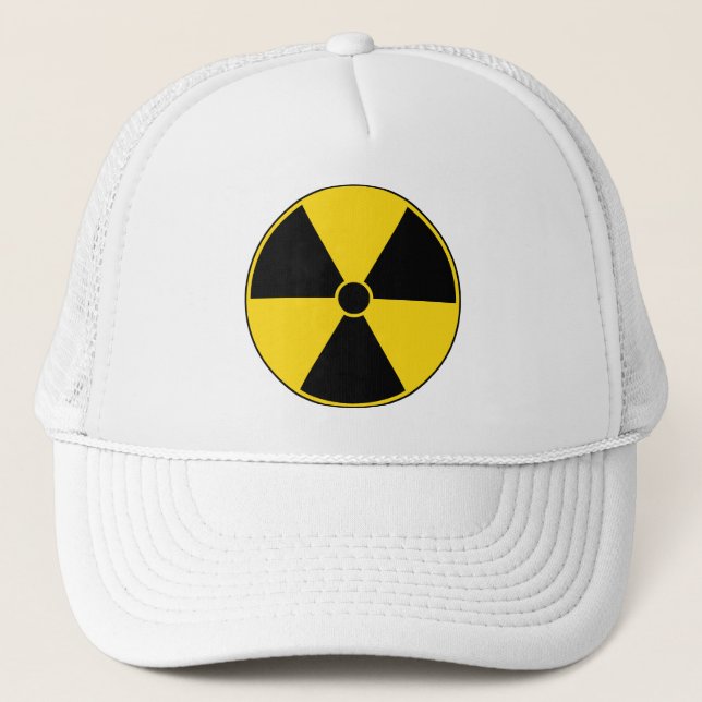 Casquette jaune de symbole de rayonnement (Devant)