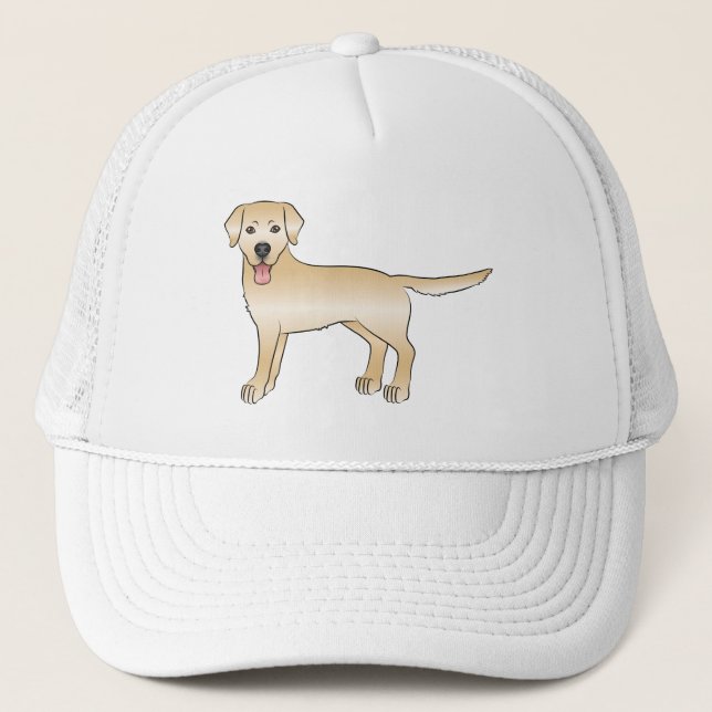 Casquette Jaune Labrador Retriever mignon Dessin Cartographi (Devant)