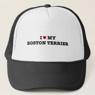 Casquette Je Coeur Mon Chapeau Trucker Terrier Boston