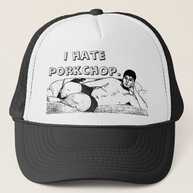 Casquette Je déteste Porkchop. (Devant)