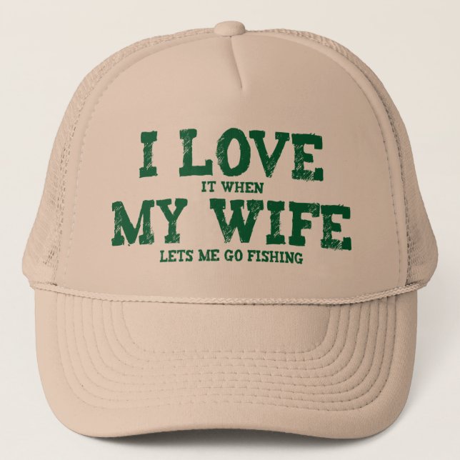 Casquette JE L'AIME quand MON ÉPOUSE me laisse partir pêcher (Devant)