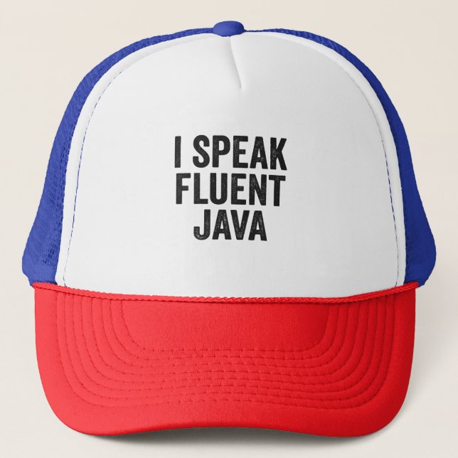 Casquette Je parle Fluent Java Funny Coding Geek Programmer (Devant)