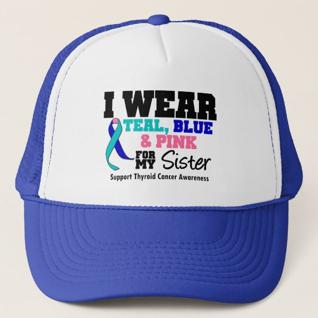 Casquette Je Porte Du Ruban Thyroïde Cancer Pour Ma Soeur (Devant)