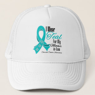 Casquette Je porte la belle-mère turquoise de Cancer ovarie
