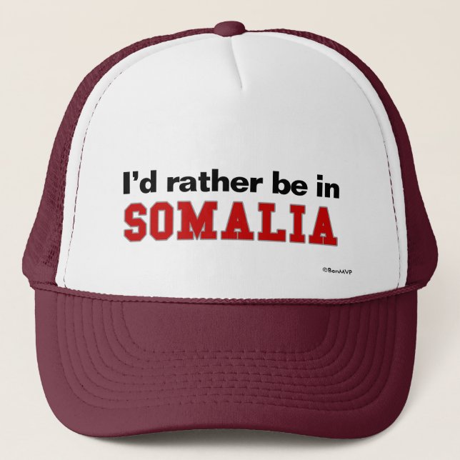 Casquette Je serais plutôt en Somalie (Devant)