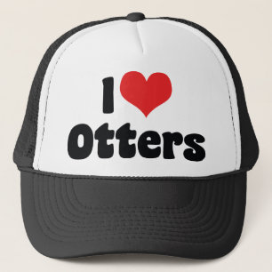 Casquette Je suis amoureux des loutres à cœur