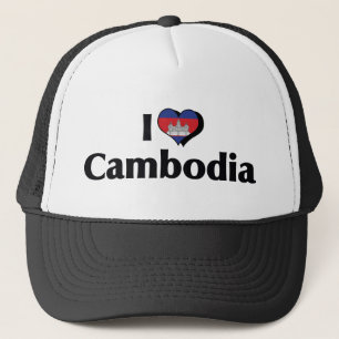 Casquette Je suis amoureux du drapeau cambodgien