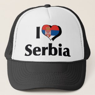 Casquette Je suis amoureux du drapeau de Serbie