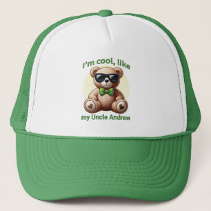 Casquette Je suis Cool Teddy Bear avec Green Bow personnalis