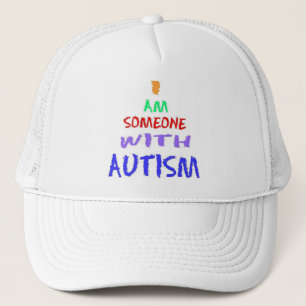 Casquette "JE SUIS QUELQU'UN AVEC l'AUTISME" (peint)
