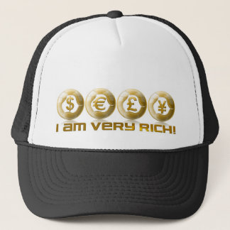 Casquette Je suis très riche ! Dollars Yens de livre d'euro