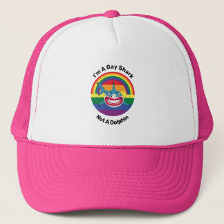 Casquette Je suis un requin gay pas un dauphin - Bouton requ
