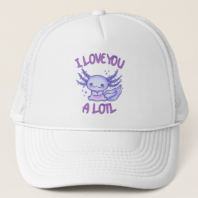 Casquette Je t'aime beaucoup Axolotl (Devant)